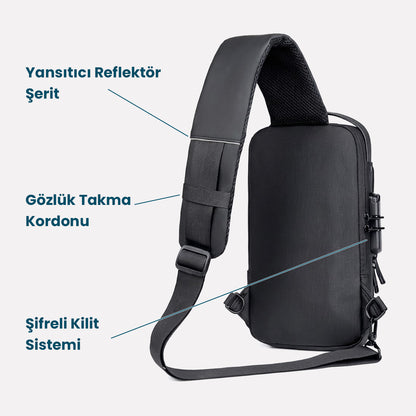 Hırsızlık Önleyici Şarj Girişli Omuz Çantası